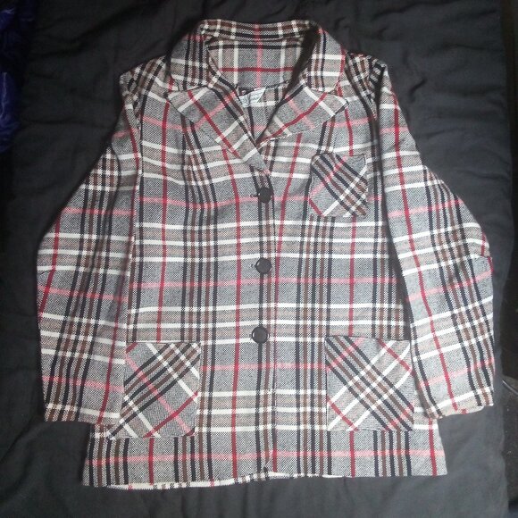 Vintage NPC Fashions Plaid Shirt Jacket Shacket Blazer 3 Pocket - Picture 2 of 4